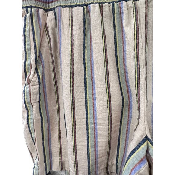 🌸3/$15🌸Cream Multi-Colored Striped Cotton Shorts sz Large - Picture 2 of 6